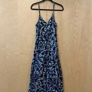 Vera Wang Black & Blue Floral Maxi Dress